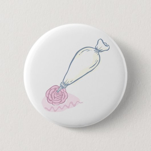 Roze roze en gebak ronde button 5,7 cm (Voorkant)