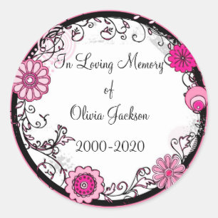 Roze, roze en roze bloemen, aanpasbare stickers vo