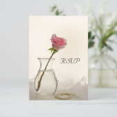 Roze roze en witte parelsnoeren RSVP (Staand voorkant)