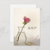 Roze roze en witte parelsnoeren RSVP (Voorkant / Achterkant)