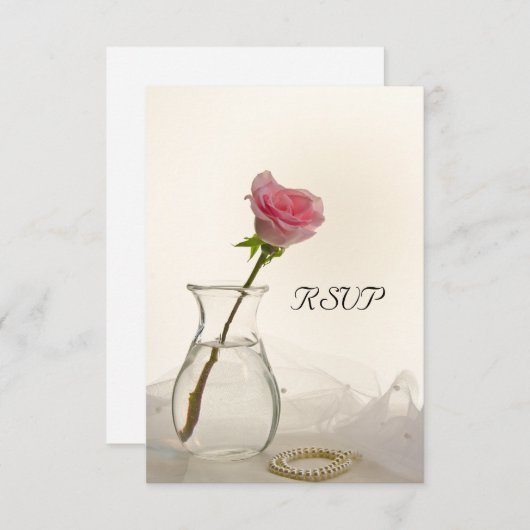 Roze roze en witte parelsnoeren RSVP (Voorkant / Achterkant)