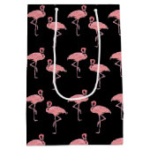 Roze Roze Flamingo Tropisch Ontwerp Medium Cadeauzakje (Achterkant)