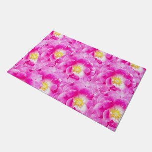 Roze roze floraalpatroon deurmat
