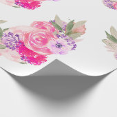  roze roze Floral Cadeaupapier (Hoek)