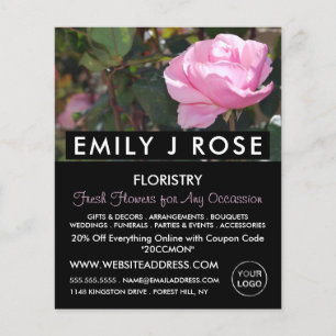Roze roze, Florist, bloemenborst Adverteren Flyer