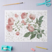 Roze Roze Franse Manuscript Gold Lg Ontkoppeling Tissuepapier (Craft)