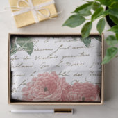 Roze Roze Franse Manuscript Gold Lg Ontkoppeling Tissuepapier (Geschenk)