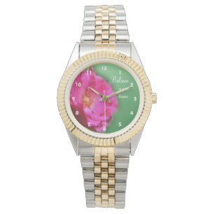 Roze roze geloof Inspirerend Horloge