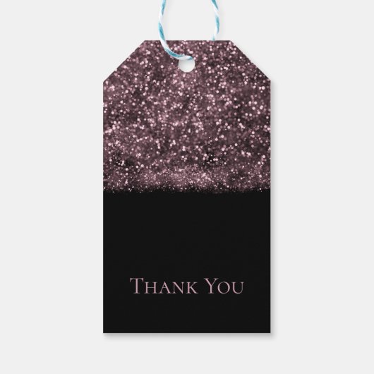 Roze roze glitter mousserende lichten zoet 16 Part Cadeaulabel (Achterkant)