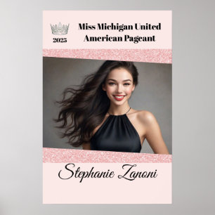 Roze Roze Glitz Wedstrijd Deur Banner Poster