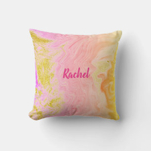 Roze Roze Goud Agaat Bruidsmeisje Geschenk met Naa Buitenkussen