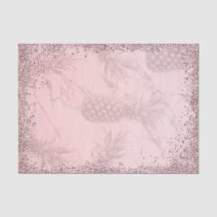 Roze Roze Goud Glitter Ananas Tropisch Feestje Tissuepapier