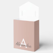 Roze Roze Goud Glitter & Glans Monogram Bedankdoosjes (Geopend)