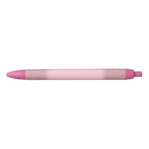 Roze Roze Goud Glitter Modern Elegante Sjabloon Zwarte Inkt Pen