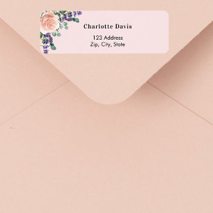 Roze roze goud lavendel retouradres etiket