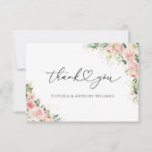 Roze Roze Gouden Bruiloft Uitnodiging Kaart (Voorkant)