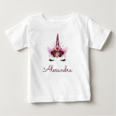 Roze Roze Gouden Eenhoorn Monogram 1e Verjaardag (Voorkant)