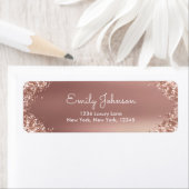 Roze Roze Gouden Glitter en Glans Etiket (Insitu)