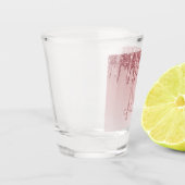 Roze roze gouden glitter & glans monogram verjaard shot glas (Links)