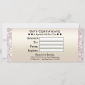 Roze Roze Gouden Glitter Monogram Cadeaubon (Achterkant)