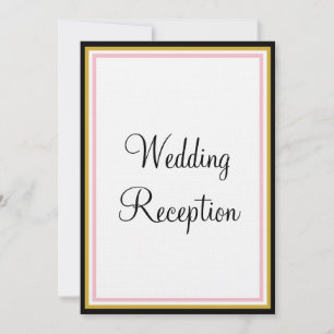 Roze Roze Gouden Monogram Trouwreceptie  Kaart