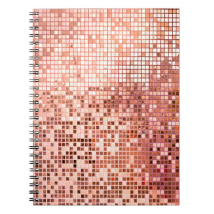 Roze roze gouden mozaïektegels voor textuurbakken notitieboek
