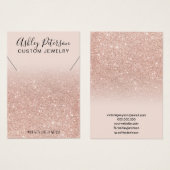 Roze roze goudglitter ketting display visitekaartje (Voorkant /achterkant)