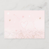 Roze roze goudglitter maan brengt boek baby shower informatiekaartje (Achterkant)