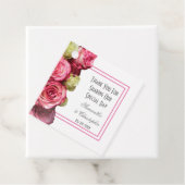 Roze roze grens dank je bruiloft bedankjes labels (In situ)