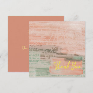 Roze roze groene elegante gele tekst, bevroren bedankkaart