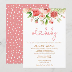 Roze roze groene roze auto's per Baby shower Kaart