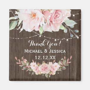 Roze Roze Hout Rustieke Lichten Magneet