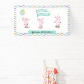 Roze roze kinderen Birthday Party Banner (Insitu)