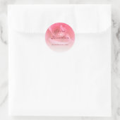 Roze roze klassieke ronde sticker (Tas)