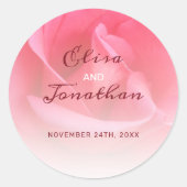 Roze roze klassieke ronde sticker (Voorkant)