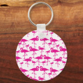 Roze roze lamingos sleutelhanger (Voorkant)