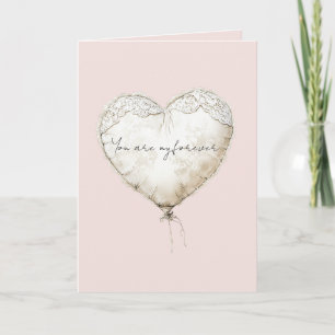 Roze Roze Liefde Voor Altijd Witte Nep Kant Ballon Kaart
