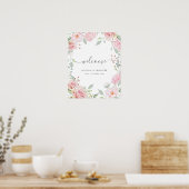 Roze roze Lijst bruiloft Welkomstteken Poster (Keuken)