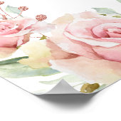 Roze roze Lijst bruiloft Welkomstteken Poster (Hoek)