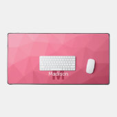 Roze roze magenta geometrisch meshpatroon monogram bureaumat (Keyboard & Muis)