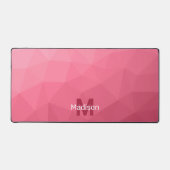 Roze roze magenta geometrisch meshpatroon monogram bureaumat (Voorkant)