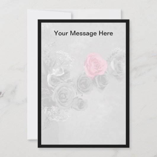 Roze roze met zwarte en witte achtergrond (Achterkant)