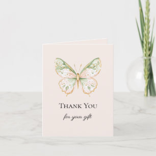 Roze Roze Mintgroen Goud Vlinder Hartelijk Dank Kaart