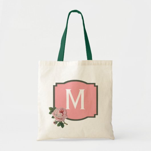 Roze roze monogram tote bag (Voorkant)