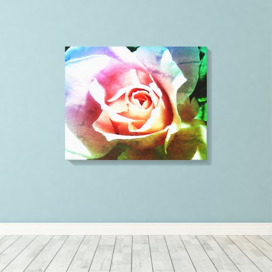 Roze roze omlijnde canvasafdruk canvas afdruk (Insitu (Houten vloer))