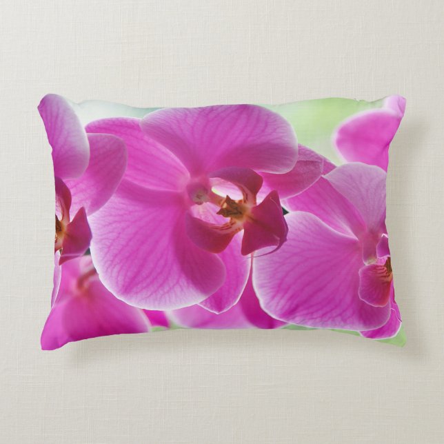 roze roze orchideeën accent kussen (Voorkant)