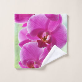 roze roze orchideeën washandje