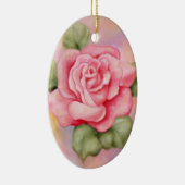 Roze Roze Oval Ornament (Rechts)