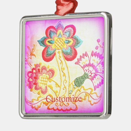 roze roze palmboom met hippiestijl metalen ornament (Links)