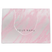 Roze roze pasta met licht metaal large cadeautasje (Voorkant)